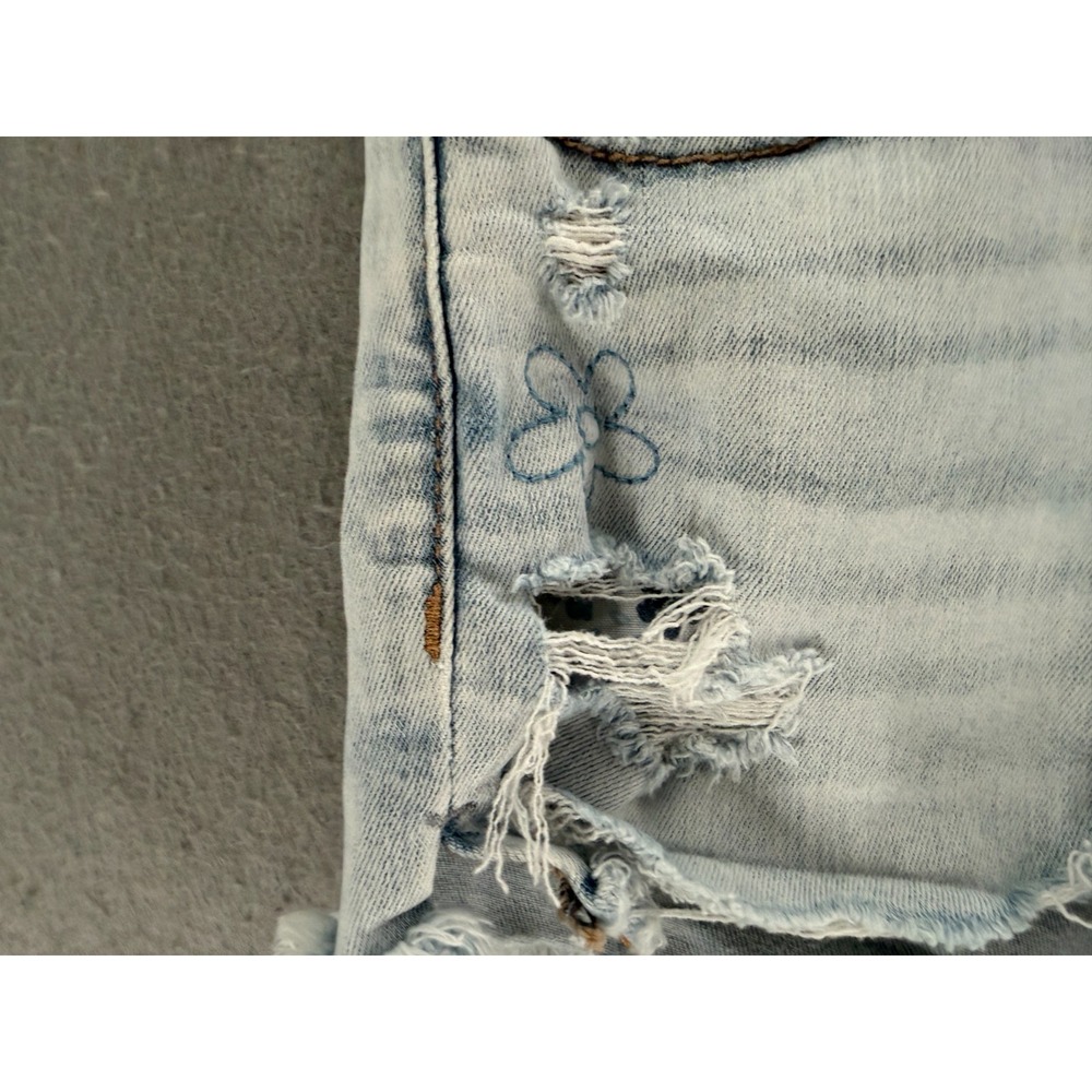 American Eagle Hi-Rise Shortie Jean Shorts 000 Denim Cut Off Coquette Soft Girl - Picture 3 of 13